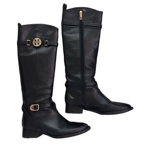 Tory Burch Tall Black Leather Riding Boots